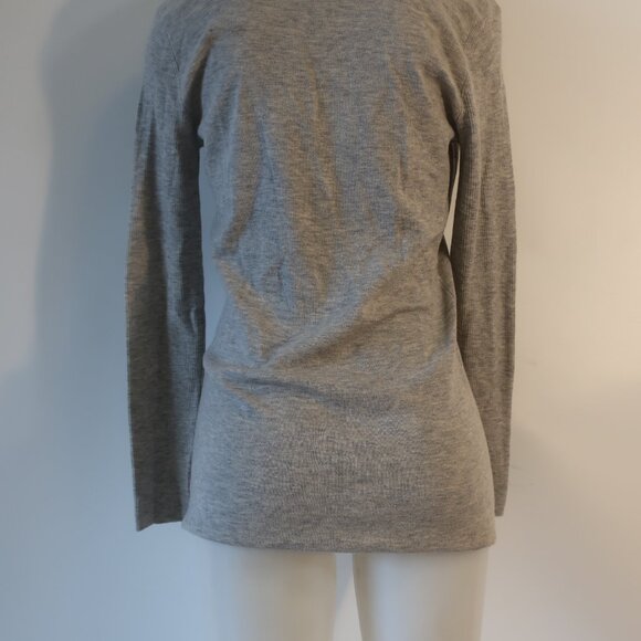Women Scoop NYC Gray Melange 100% Cashmere Knit V-Neck Cardigan Sweater L - Picture 10 of 11